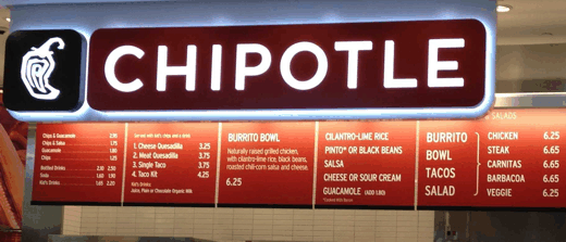 cardapio chipotle