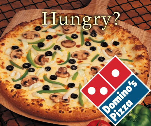 propaganda dominos pizzaria